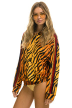 Retro CLASSIC VELVET RELAXED PULLOVER HOODIE - TIGER