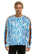 Retro CLASSIC VELVET RELAXED SWEATSHIRT - BLUE TIGER