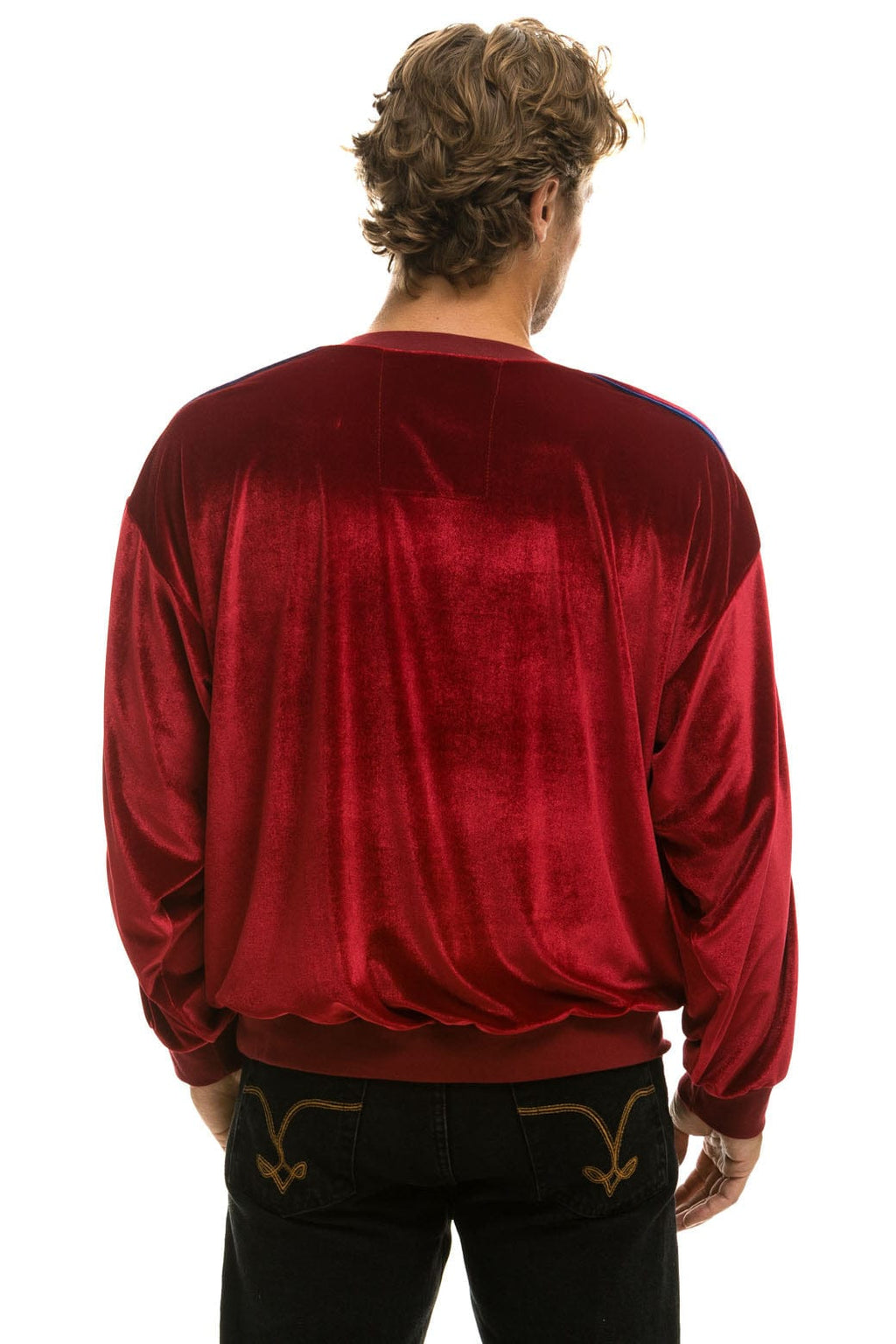 Retro CLASSIC VELVET RELAXED SWEATSHIRT - RED