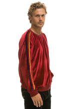 Retro CLASSIC VELVET RELAXED SWEATSHIRT - RED