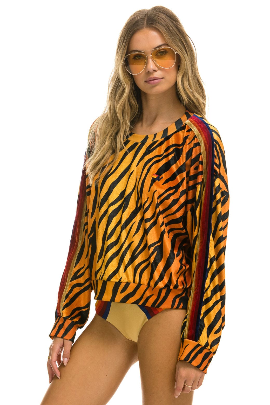 Retro CLASSIC VELVET RELAXED SWEATSHIRT - TIGER