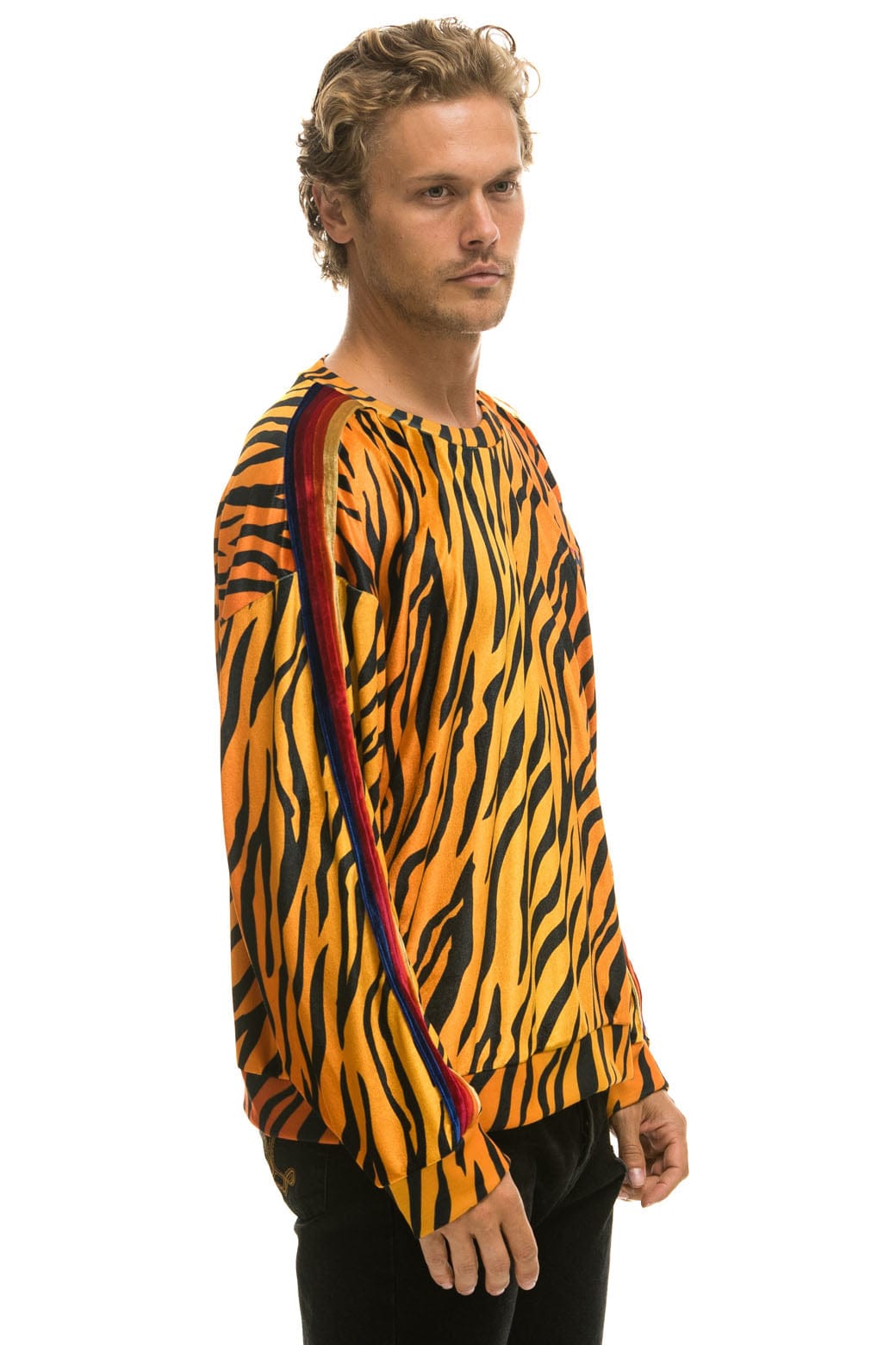 Retro CLASSIC VELVET RELAXED SWEATSHIRT - TIGER