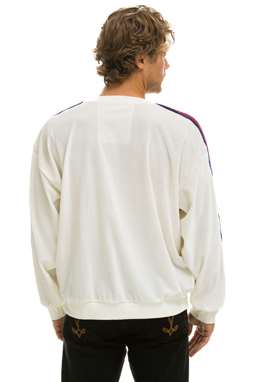 Retro CLASSIC VELVET RELAXED SWEATSHIRT - WHITE
