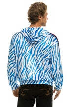 Retro CLASSIC VELVET RELAXED ZIP HOODIE - BLUE TIGER