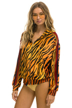 Retro CLASSIC VELVET RELAXED ZIP HOODIE - TIGER