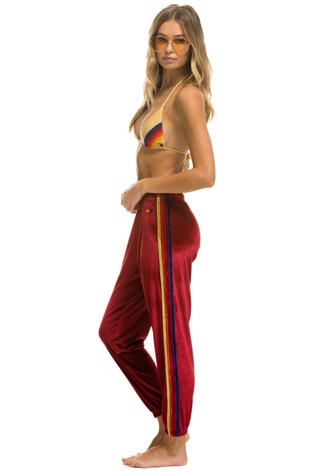 Retro CLASSIC VELVET SWEATPANTS - RED
