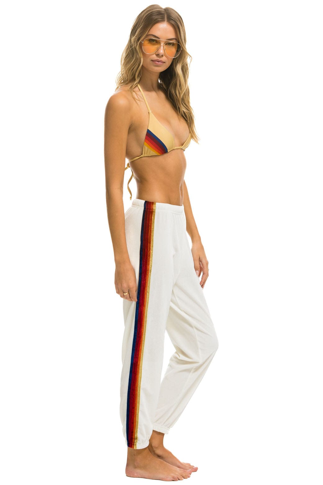 Retro CLASSIC VELVET SWEATPANTS - WHITE