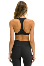 Retro COLOR BLOCK BRALETTE SPORTS BRA - TITANIUM