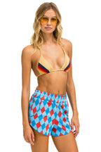 Retro DIAMOND REPEAT LOUNGER SHORTS - SKY