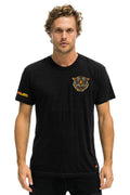 Retro DREAMLAND TIGER SMALL PRINT CREW TEE - BLACK
