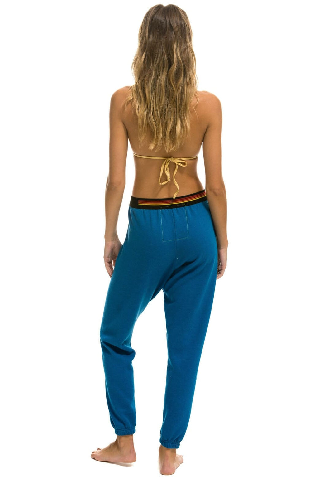 Retro LOGO STRIPE SWEATPANTS - CARIBBEAN