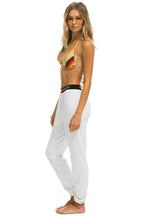 Retro LOGO STRIPE SWEATPANTS - WHITE