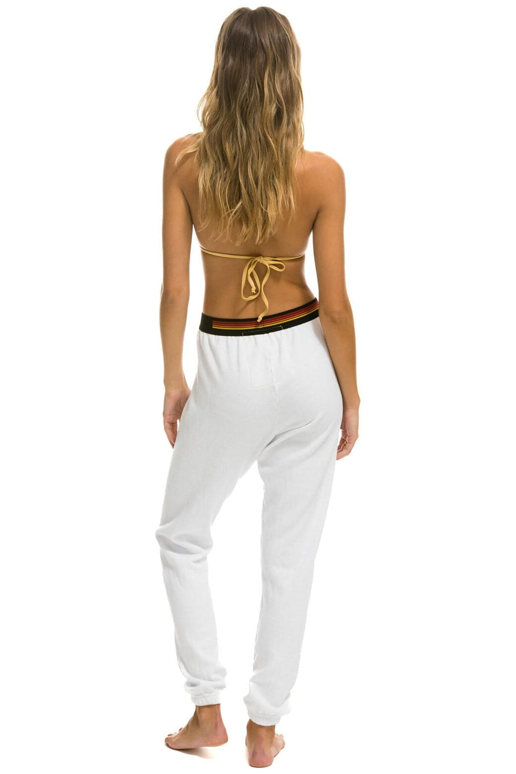 Retro LOGO STRIPE SWEATPANTS - WHITE