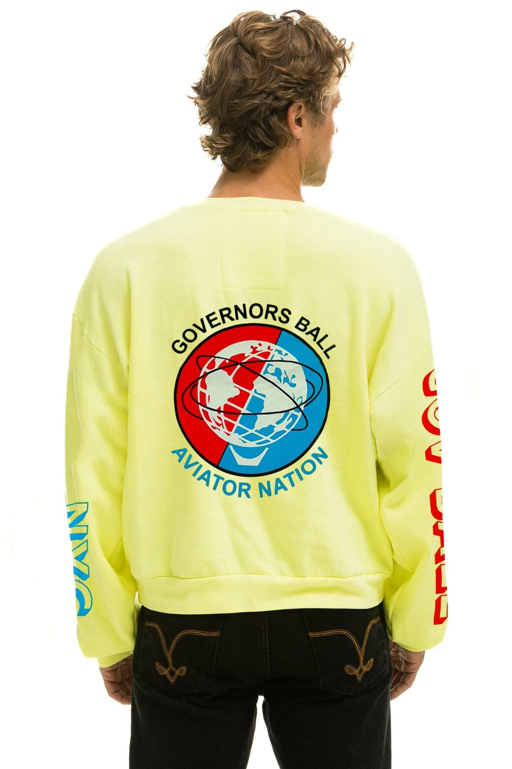 Retro GOV BALL 2024 CREW SWEATSHIRT RELAXED - NEON YELLOW