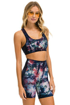 Retro HAND DYED 6 INCH HI-RISE BIKER SHORT - TIE DYE MULTI