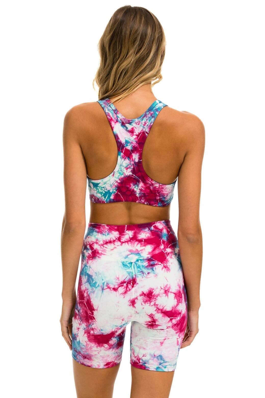 Retro HAND DYED 6 INCH HI-RISE BIKER SHORT - TIE DYE TURQUOISE