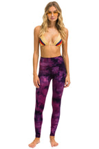Retro HAND DYED FULL LENGTH HI-RISE LEGGINGS - TIE DYE CRYSTAL ROSE