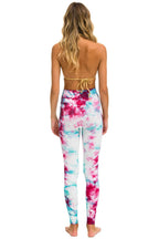 Retro HAND DYED FULL LENGTH HI-RISE LEGGINGS - TIE DYE TURQUOISE