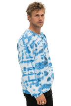 Retro HAND DYED RELAXED CREW SWEATSHIRT - TIE DYE BLUE