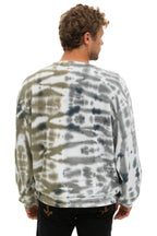 Retro HAND DYED RELAXED CREW SWEATSHIRT - TIE DYE GREY OLIVE