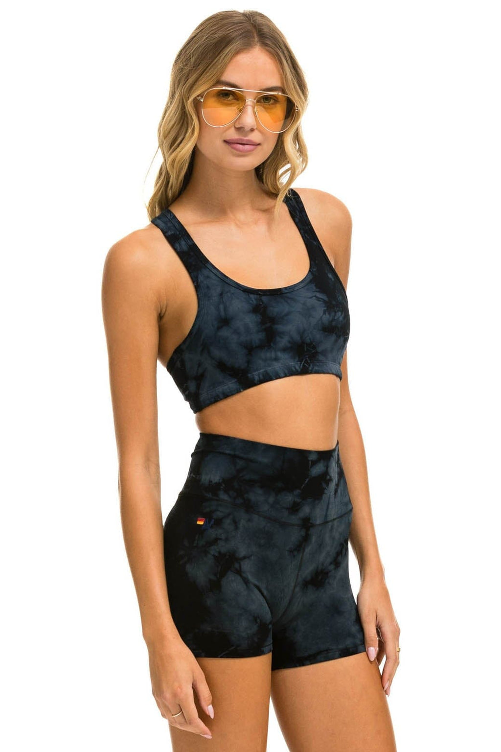 Retro HAND DYED SPORTS BRA - TIE DYE CRYSTAL SMOKE