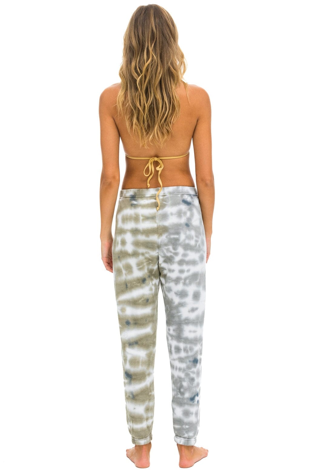 Retro HAND DYED SWEATPANTS - TIE DYE GREY OLIVE