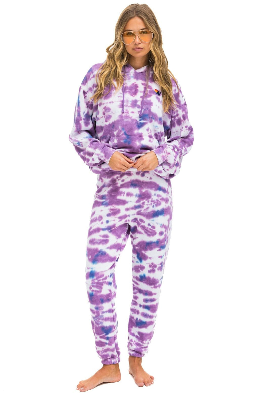 Retro HAND DYED SWEATPANTS - TIE DYE MAGENTA