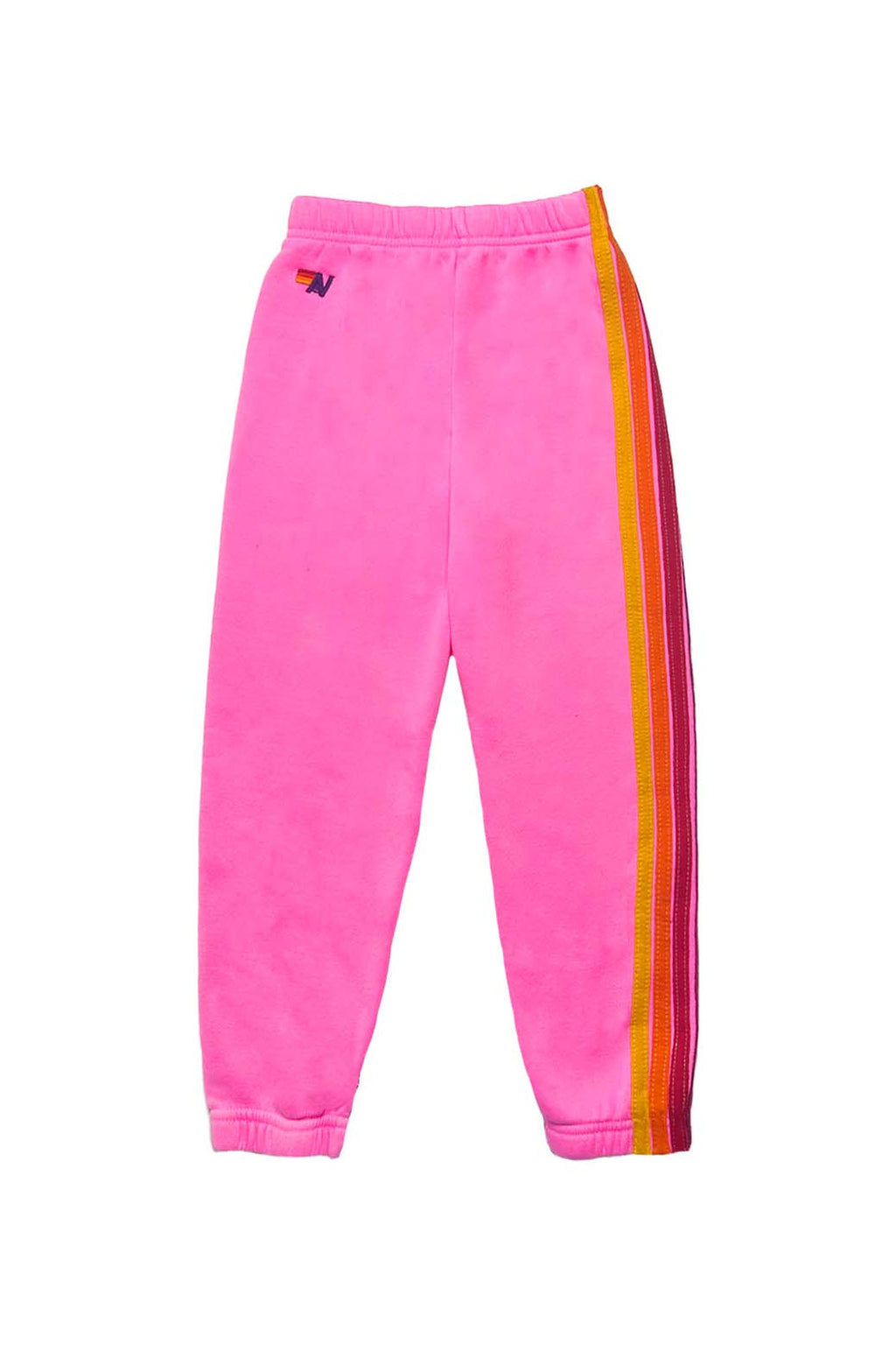 Retro KIDS 5 STRIPE SWEATPANTS - NEON PINK