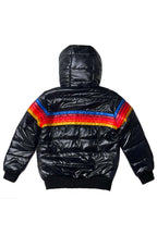 Retro KIDS 5 STRIPE TREKKER JACKET - GLOSSY BLACK