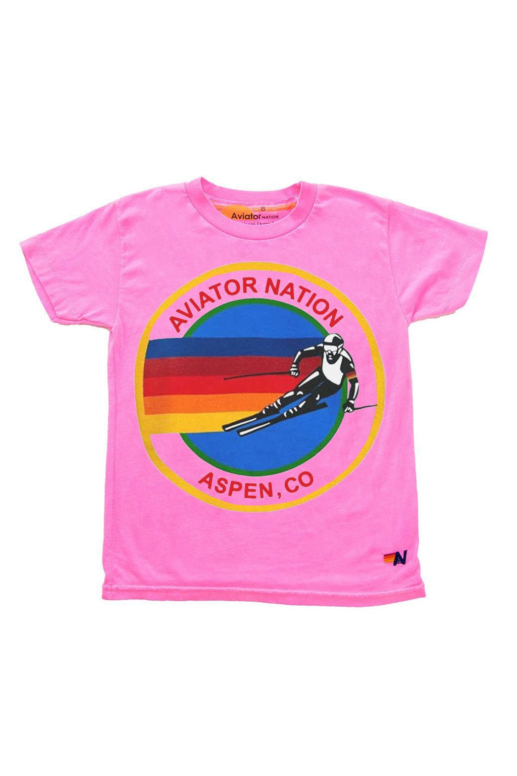 Retro KIDS AVIATOR NATION ASPEN TEE - NEON PINK