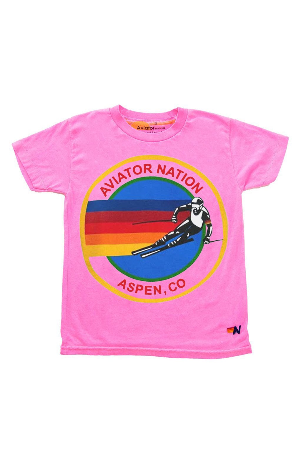 Retro KIDS AVIATOR NATION ASPEN TEE - NEON PINK