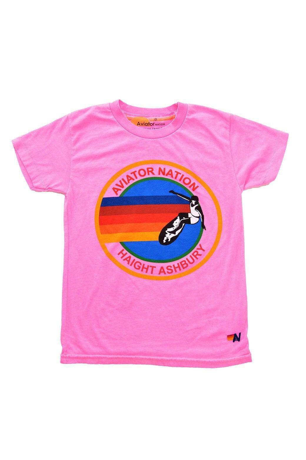 Retro KIDS AVIATOR NATION HAIGHT ASHBURY TEE - NEON PINK