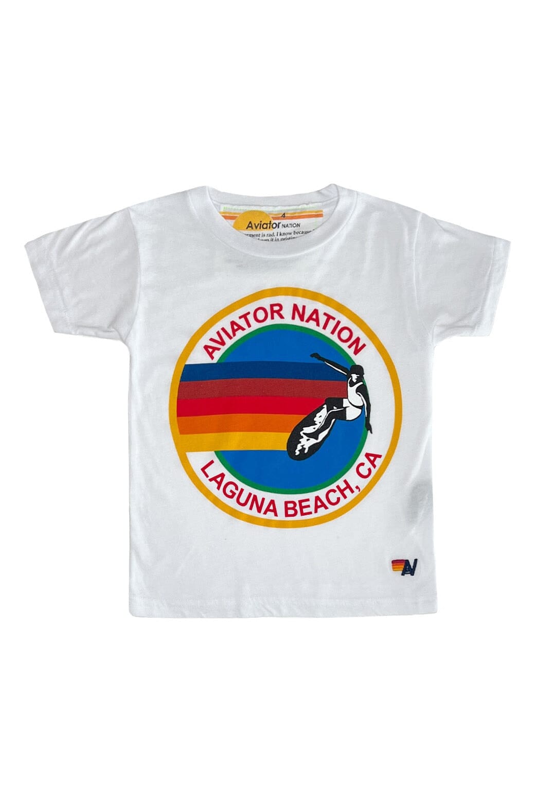 Retro KIDS AVIATOR NATION LAGUNA BEACH TEE - WHITE