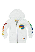Retro KIDS AVIATOR NATION MALIBU ZIP HOODIE - WHITE
