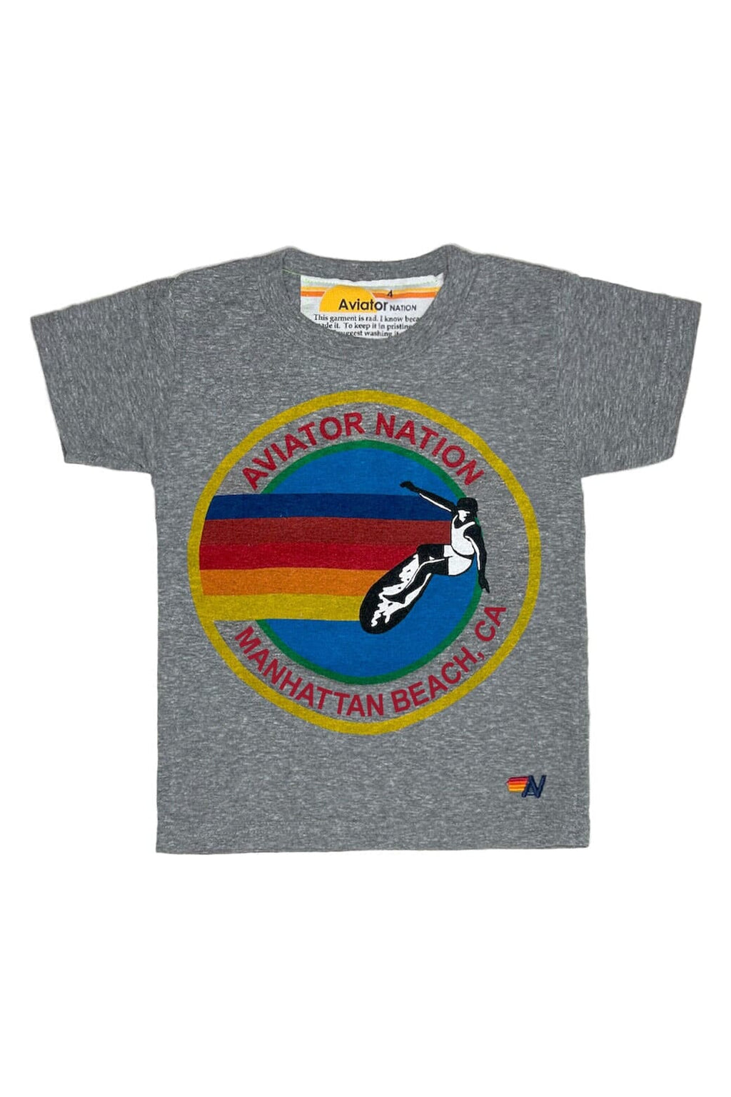 Retro KIDS AVIATOR NATION MANHATTAN BEACH TEE - HEATHER GREY