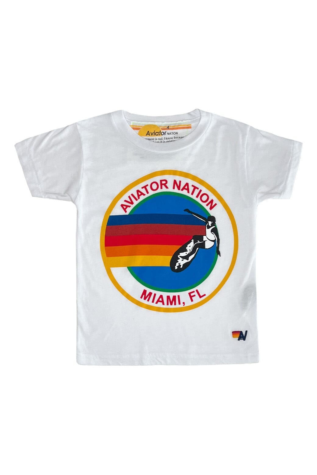 Retro KIDS AVIATOR NATION MIAMI TEE - WHITE