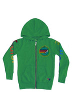 Retro KIDS AVIATOR NATION VENICE ZIP HOODIE - KELLY GREEN