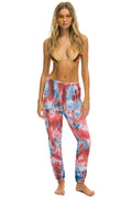 Retro LIGHT WEIGHT HAND DYED SWEATPANTS - TIE DYE RED