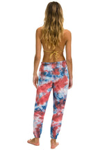 Retro LIGHT WEIGHT HAND DYED SWEATPANTS - TIE DYE RED