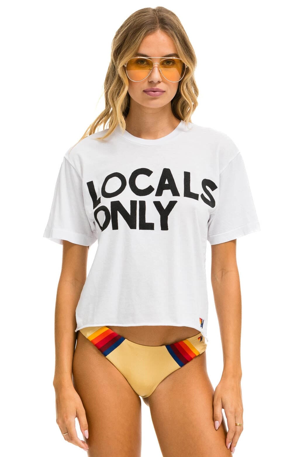Retro LOCALS ONLY BOYFRIEND TEE - WHITE