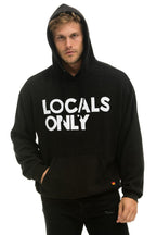 Retro LOCALS ONLY RELAXED PULLOVER HOODIE - BLACK