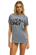Retro LOCALS ONLY TEE - HEATHER GREY