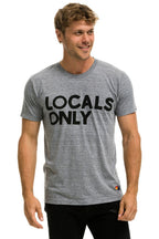Retro LOCALS ONLY TEE - HEATHER GREY