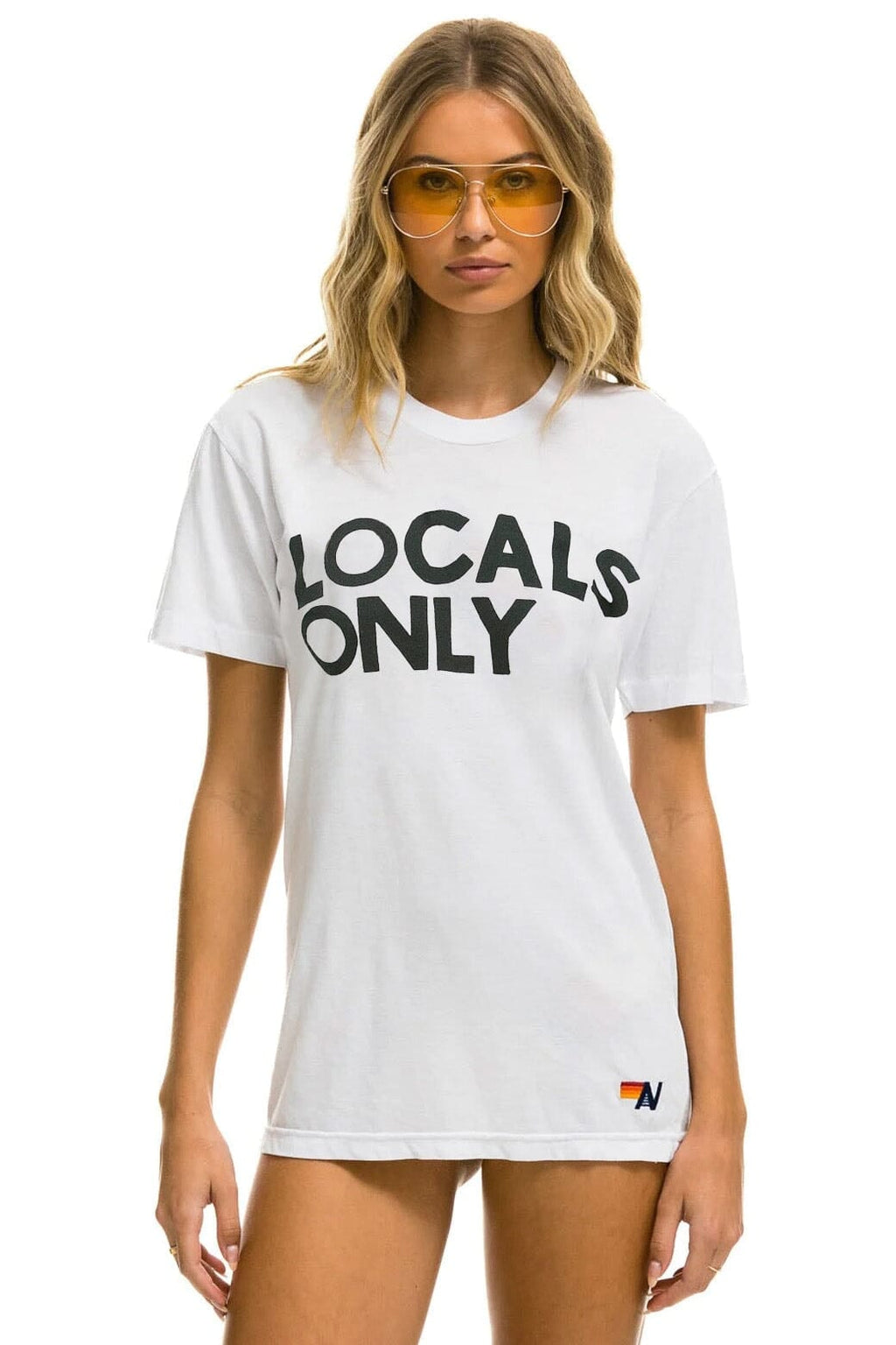 Retro LOCALS ONLY TEE - WHITE