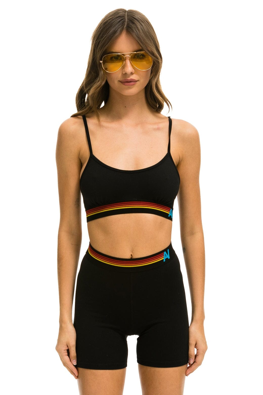 Retro LOGO ADJUSTABLE BRALETTE - BLACK