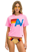 Retro LOGO BOYFRIEND TEE - NEON PINK