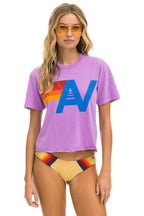 Retro LOGO BOYFRIEND TEE - NEON PURPLE
