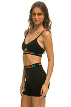 Retro LOGO ELASTIC KEYHOLE BRA - BLACK
