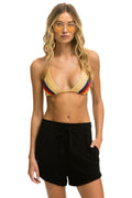 Retro LOGO EMBROIDERY LIGHT WEIGHT LOUNGER SHORT - BLACK