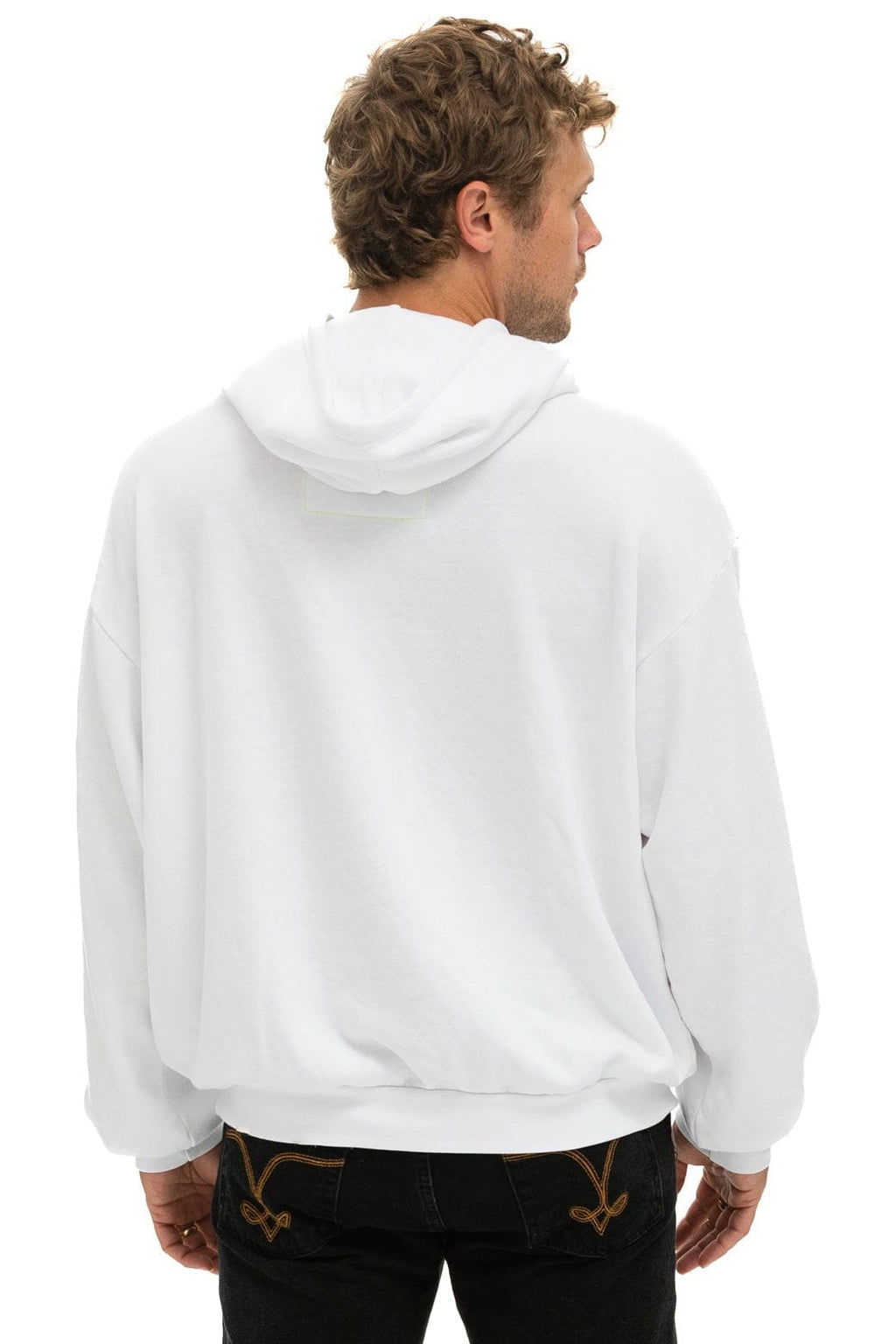 Retro LOGO PULLOVER RELAXED HOODIE - WHITE